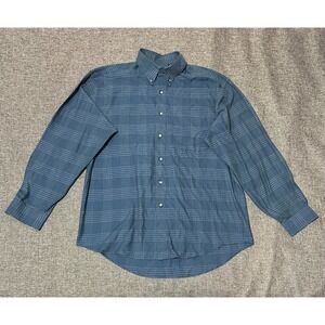 Van Heusen Men's M 15-15 1/2 Plaid Long Sleeve Shirt
